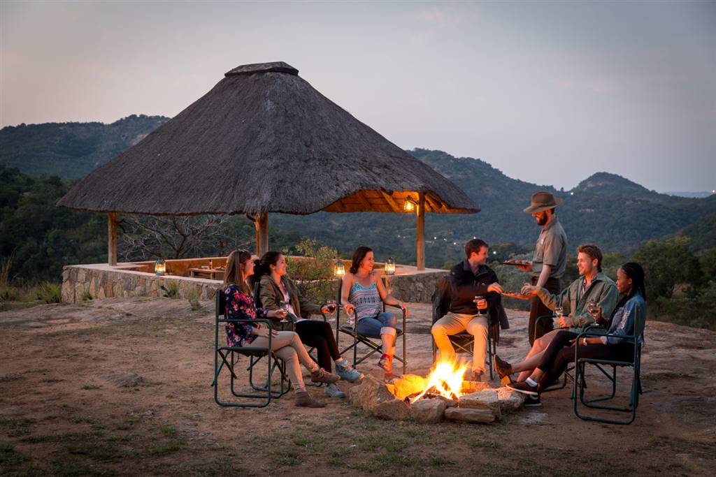 Clients enjoying bush dinner at Tarangire National Park