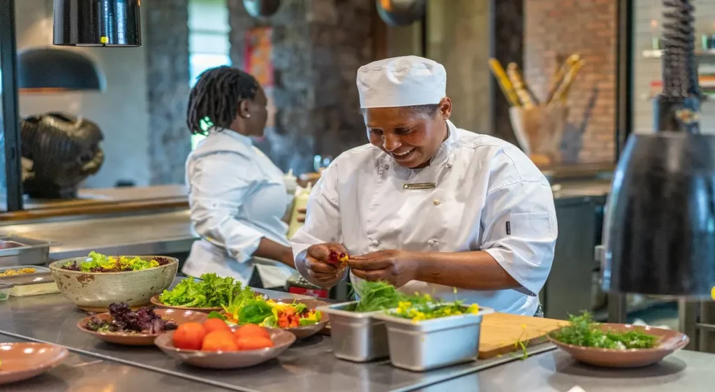Chefs preparing Kosher foods on a Tanzania Safari Tour