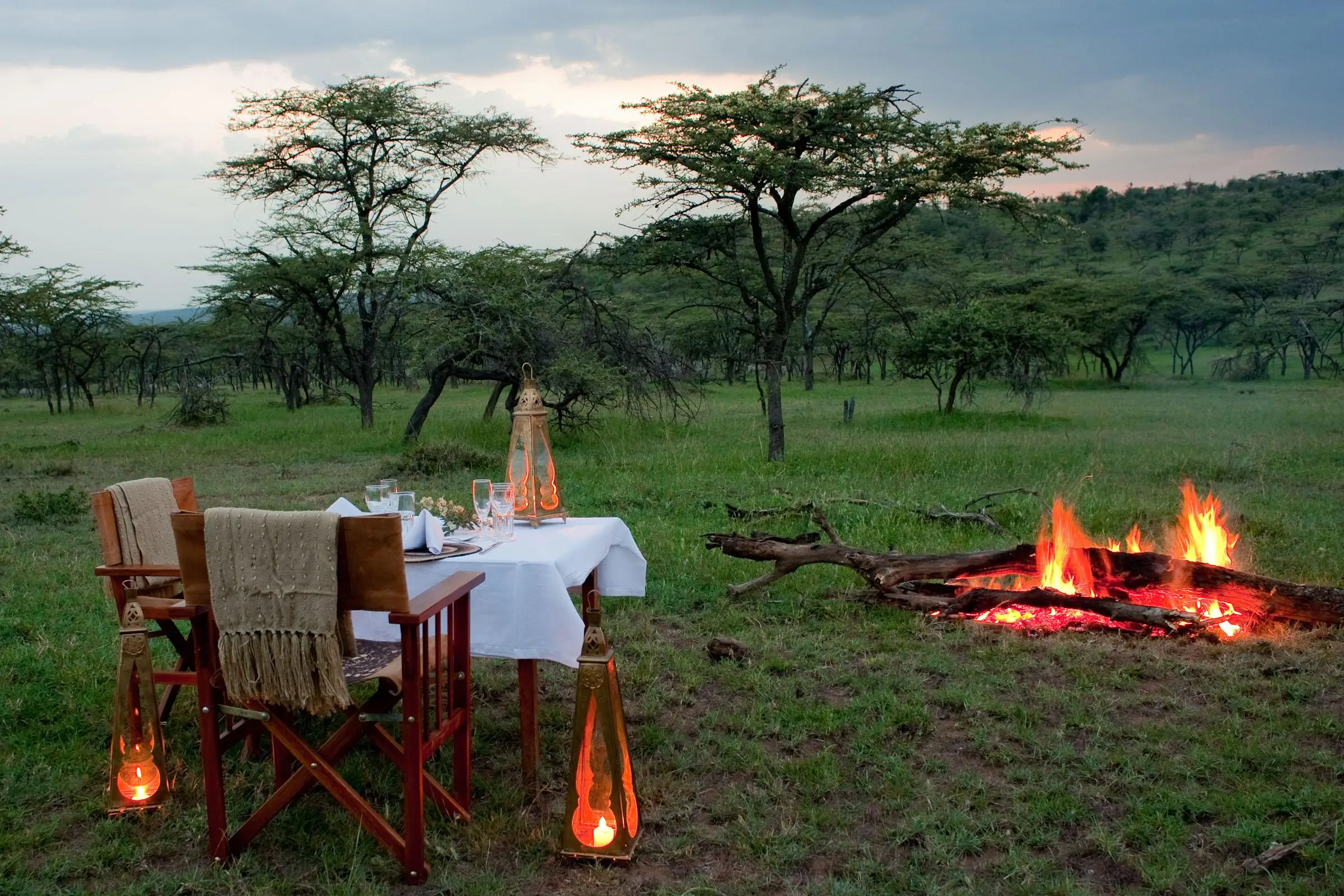 Private bush dinner under the stars in Tanzania